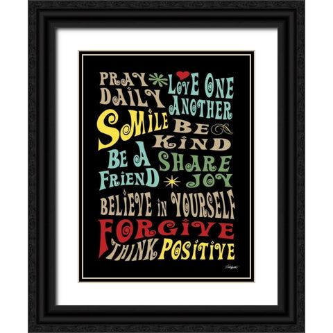 Words to Live By II Black Ornate Wood Framed Art Print with Double Matting by Williams, Todd