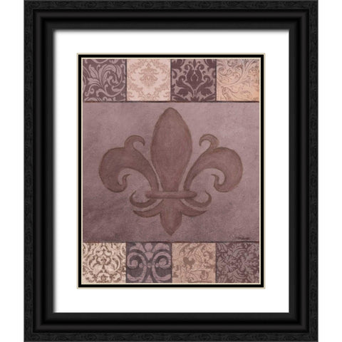 Fleur de Lis I Black Ornate Wood Framed Art Print with Double Matting by Williams, Todd