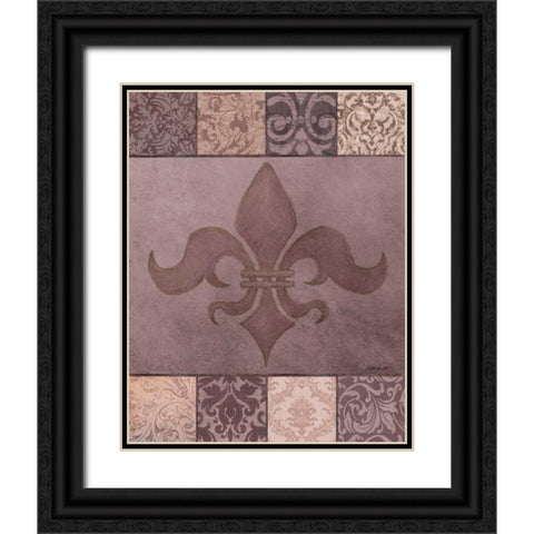 Fleur de Lis II Black Ornate Wood Framed Art Print with Double Matting by Williams, Todd