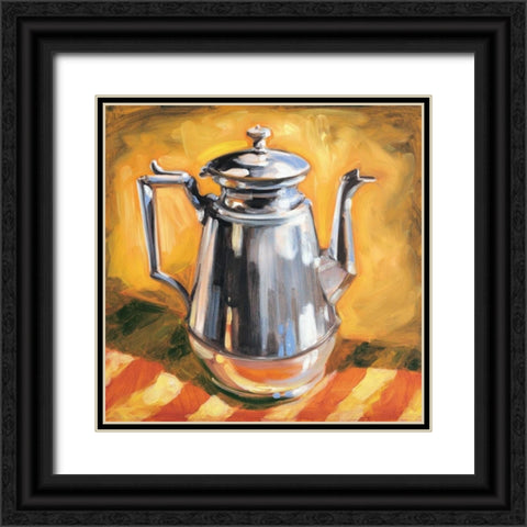 Tea Pot I Black Ornate Wood Framed Art Print with Double Matting by Waldron, Sarah