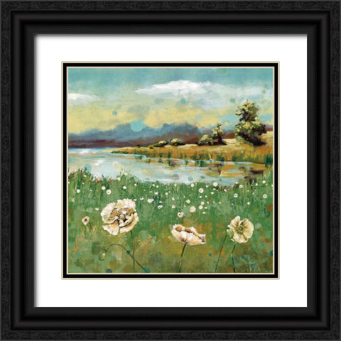 Beach Glass I Black Ornate Wood Framed Art Print with Double Matting by Werbelow, Selina