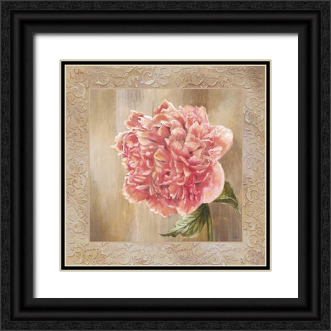 Pivoines II Black Ornate Wood Framed Art Print with Double Matting by Werbelow, Selina