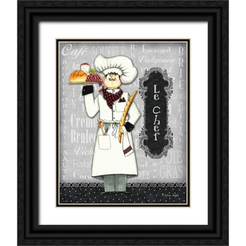 Le Chef Black Ornate Wood Framed Art Print with Double Matting by Wright, Sydney