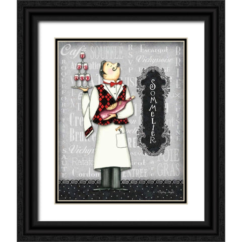 Sommelier Black Ornate Wood Framed Art Print with Double Matting by Wright, Sydney