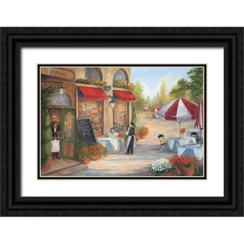 Cafe de Vittori I Black Ornate Wood Framed Art Print with Double Matting by Wacaster, Linda