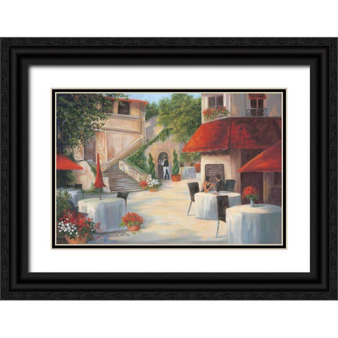 Cafe de Vittori II Black Ornate Wood Framed Art Print with Double Matting by Wacaster, Linda