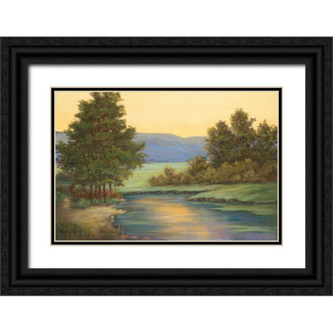 Emerald Meadow I Black Ornate Wood Framed Art Print with Double Matting by Wacaster, Linda