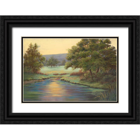 Emerald Meadow II Black Ornate Wood Framed Art Print with Double Matting by Wacaster, Linda