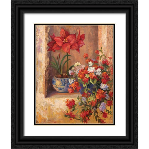 Flores de Espana II Black Ornate Wood Framed Art Print with Double Matting by Wacaster, Linda