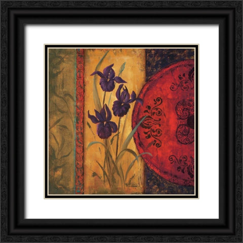 Iris Fusion I Black Ornate Wood Framed Art Print with Double Matting by Wacaster, Linda