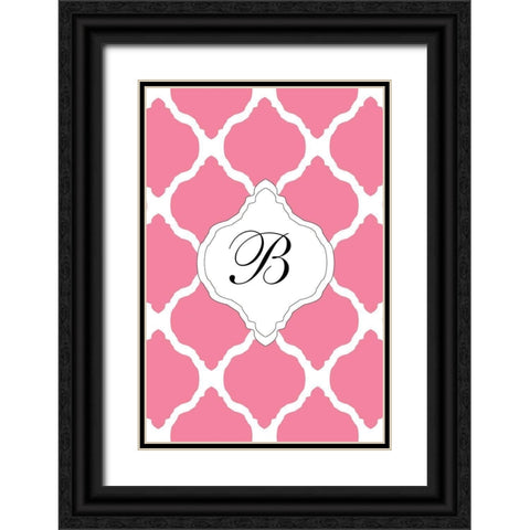 Initials Pattern B Black Ornate Wood Framed Art Print with Double Matting by Art Licensing Studio