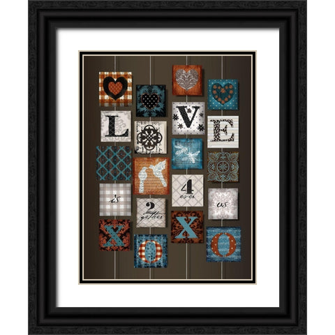 Love on Strings Black Ornate Wood Framed Art Print with Double Matting by Art Licensing Studio