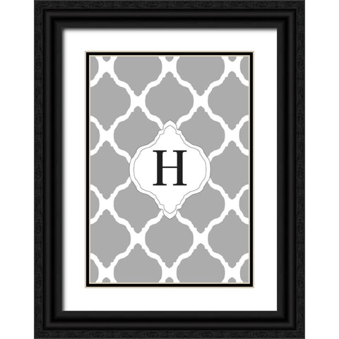 H Black Ornate Wood Framed Art Print with Double Matting by Art Licensing Studio