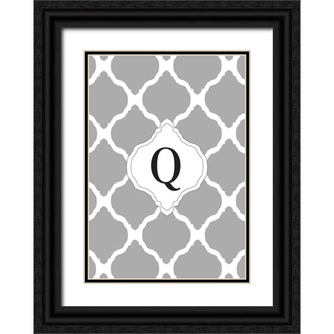 Q Black Ornate Wood Framed Art Print with Double Matting by Art Licensing Studio