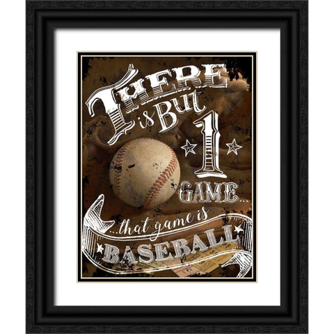 that Game is Baseball Black Ornate Wood Framed Art Print with Double Matting by Art Licensing Studio