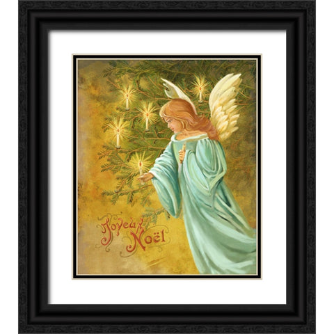 Candle Lighting Angel Black Ornate Wood Framed Art Print with Double Matting by Art Licensing Studio