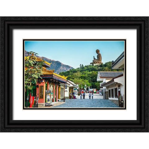 Buddha - Hong Kong Black Ornate Wood Framed Art Print with Double Matting by Heine, Ben