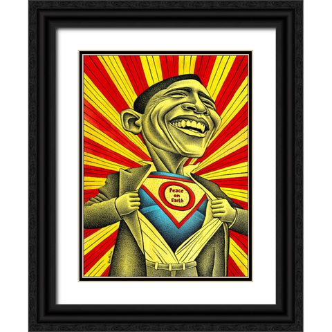 Will Obama Change The World Black Ornate Wood Framed Art Print with Double Matting by Heine, Ben