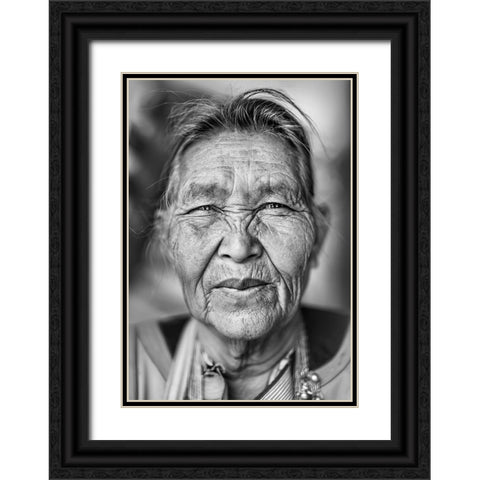 Lizu Woman 2 in Thailand - Ethnic Minority Black Ornate Wood Framed Art Print with Double Matting by Heine, Ben