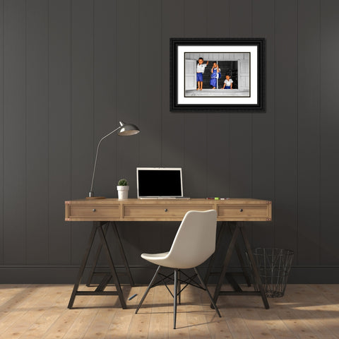 Students Trio Black Ornate Wood Framed Art Print with Double Matting by Heine, Ben