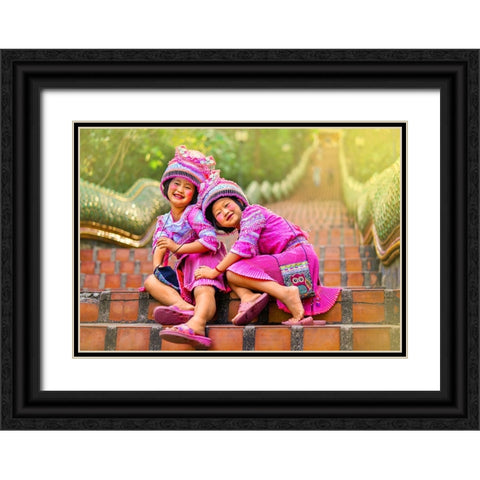 Thailand - 205 Black Ornate Wood Framed Art Print with Double Matting by Heine, Ben