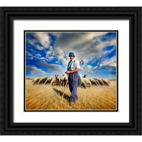 The Shephards Call Black Ornate Wood Framed Art Print with Double Matting by Heine, Ben