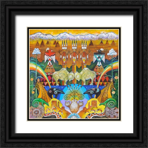 Monument Valley Black Ornate Wood Framed Art Print with Double Matting by Bell, Bill