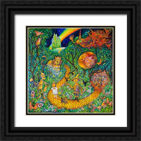 Yellow Brick Road Black Ornate Wood Framed Art Print with Double Matting by Bell, Bill