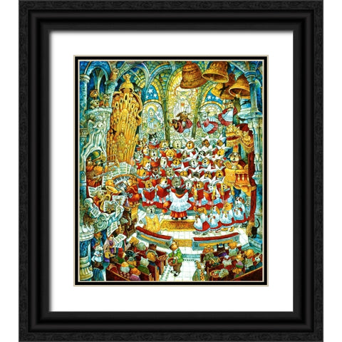 Howl-A-Lujah Black Ornate Wood Framed Art Print with Double Matting by Bell, Bill