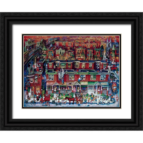 Neighborhood Black Ornate Wood Framed Art Print with Double Matting by Bell, Bill