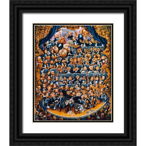 Symphonia Black Ornate Wood Framed Art Print with Double Matting by Bell, Bill