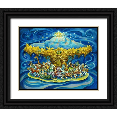 Carousel Black Ornate Wood Framed Art Print with Double Matting by Bell, Bill