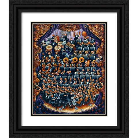 Concerto Black Ornate Wood Framed Art Print with Double Matting by Bell, Bill