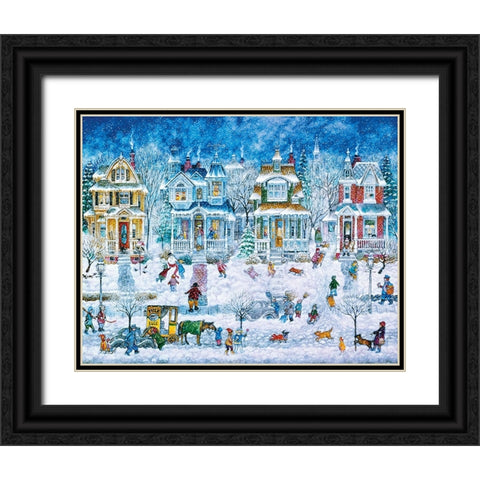 Wintertime Black Ornate Wood Framed Art Print with Double Matting by Bell, Bill