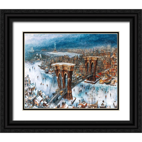 Winter Of 88 Black Ornate Wood Framed Art Print with Double Matting by Bell, Bill
