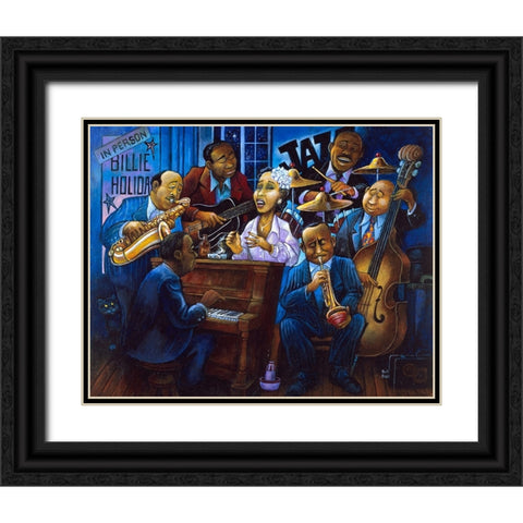 When Billie Sang The Blues Black Ornate Wood Framed Art Print with Double Matting by Bell, Bill