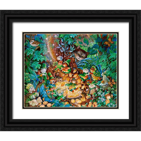 Cats Of Killarney Black Ornate Wood Framed Art Print with Double Matting by Bell, Bill