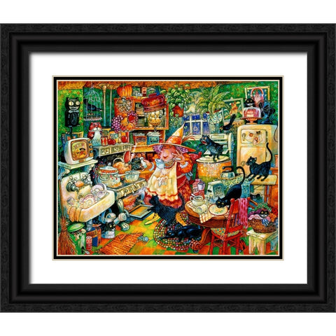Witchin Kitchen  Black Ornate Wood Framed Art Print with Double Matting by Bell, Bill