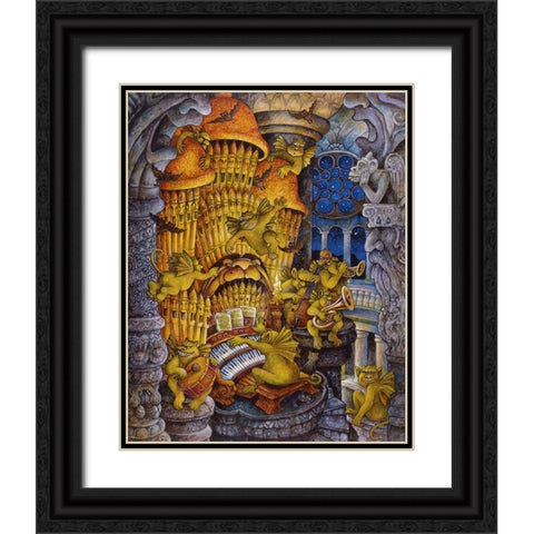 Gargoyles Toccata (And Fugue In D Minor) Black Ornate Wood Framed Art Print with Double Matting by Bell, Bill