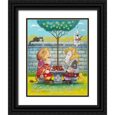 Bored Same Black Ornate Wood Framed Art Print with Double Matting by Bell, Bill