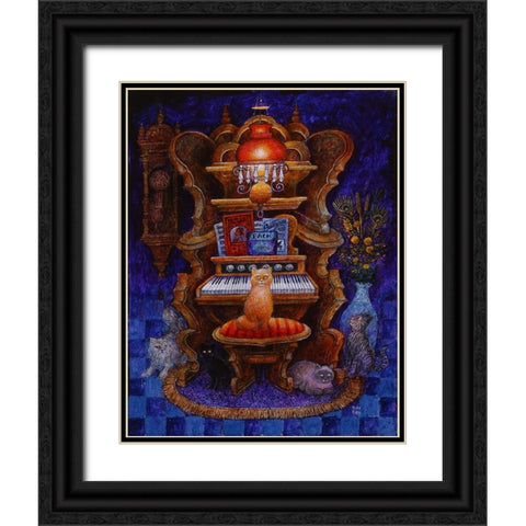 Classical Cats Black Ornate Wood Framed Art Print with Double Matting by Bell, Bill