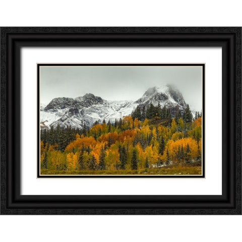 A Rocky Mountain Autumn Black Ornate Wood Framed Art Print with Double Matting by Sherrell, Bill