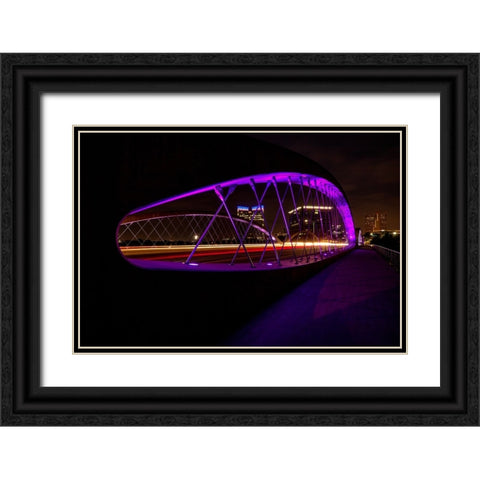 Crossing The West 7th Street Bridge Black Ornate Wood Framed Art Print with Double Matting by Sherrell, Bill