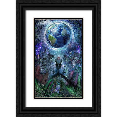 Gratitude For The Earth And Sky Black Ornate Wood Framed Art Print with Double Matting by Gray, Cameron