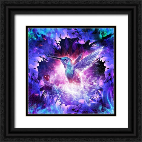 Hummingbird Love Black Ornate Wood Framed Art Print with Double Matting by Gray, Cameron