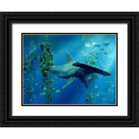 Hammerhead Black Ornate Wood Framed Art Print with Double Matting by Eskridge, Daniel