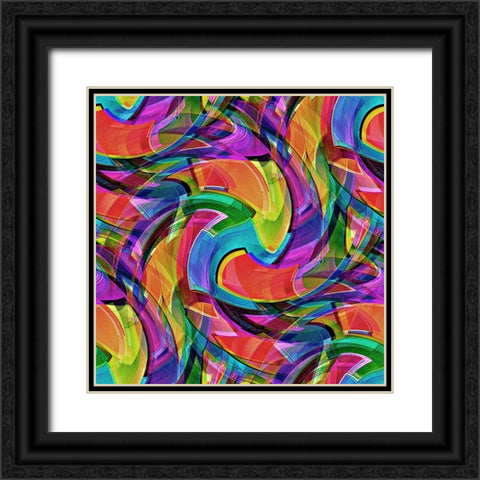 Graffiti Crazy Black Ornate Wood Framed Art Print with Double Matting by Manlove, David