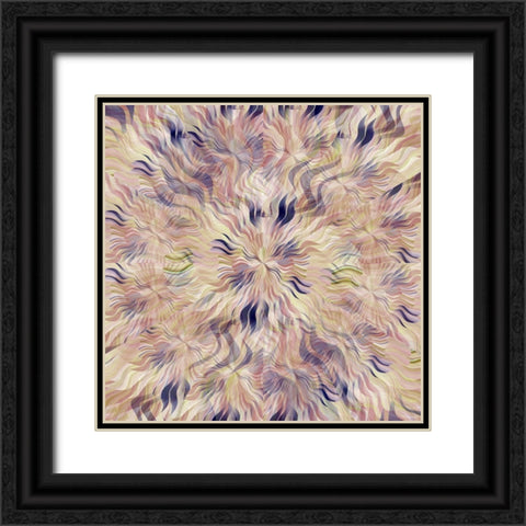 Reverse Sea Floral Radial Black Ornate Wood Framed Art Print with Double Matting by Manlove, David