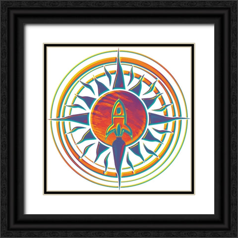 Tempered Rocket Sun 2 Black Ornate Wood Framed Art Print with Double Matting by Manlove, David