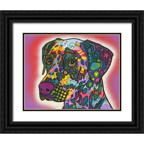 Dalmatian Black Ornate Wood Framed Art Print with Double Matting by Dean Russo Collection